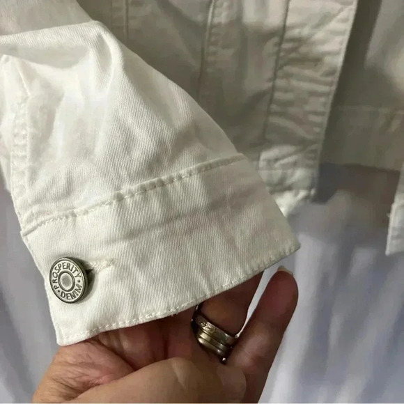 Prosperity Women’s XL White Jean Jacket | Stretch Lightweight Mid-Length - Picture 7 of 13